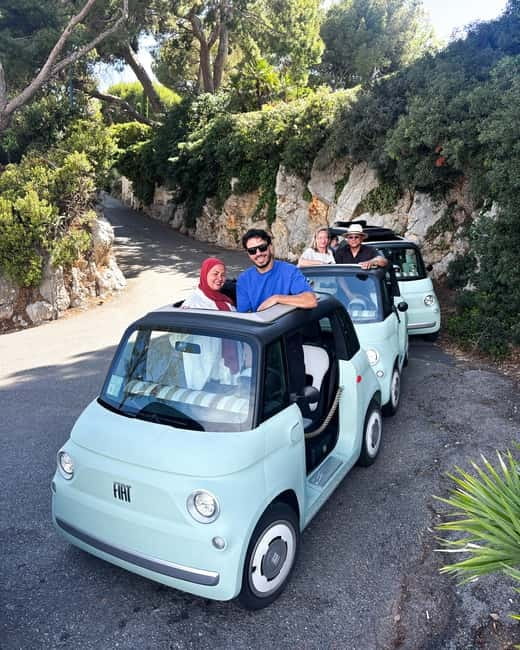 From Nice: Follow a guide in an electric car on the French Riviera! - The Cars: Electric, Automatic, Doorless, and Surprisingly User-Friendly