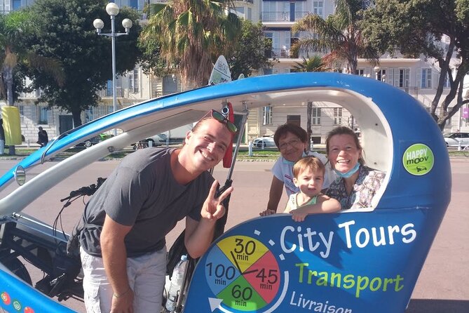 Nice: private guided Tour by electric taxi bike - Port Side Atmosphere, Squares, and the Dolce Vita Three-Wheeler Feeling