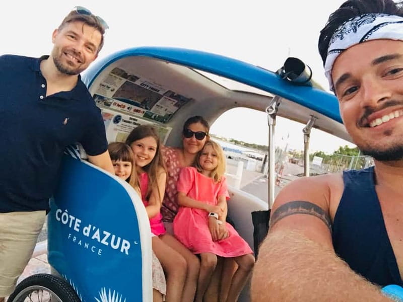 Nice: private guided Tour by electric taxi bike - French Riviera Tour: #ILOVENICE to Carré d’Or