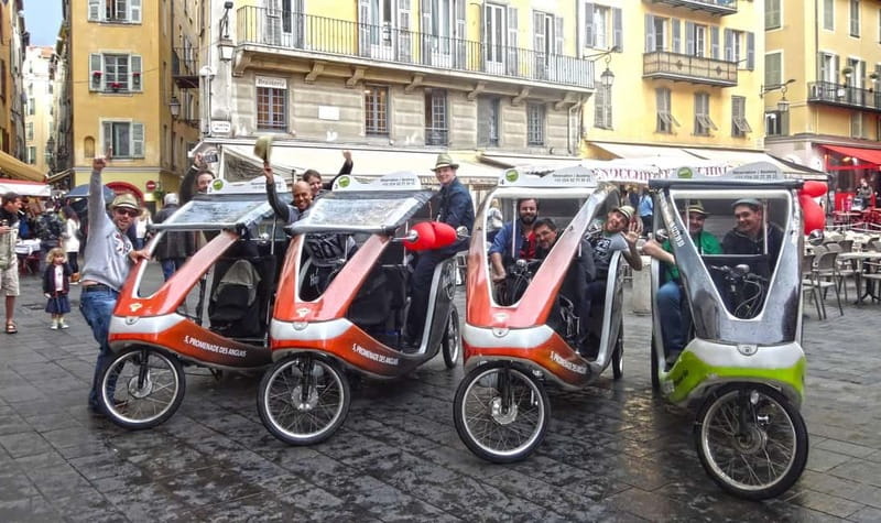 Nice: private guided Tour by electric taxi bike - Grand Tour: Garibaldi’s trompe-l’oeil, Port life, and Coulée Verte