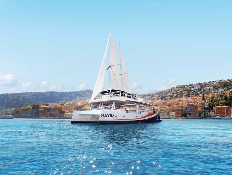 Nice : Sunset at sea on a Maxi Catamaran - Villefranche Bay - Drinks and apéro: Ôchwette fountains and Punch Planteur