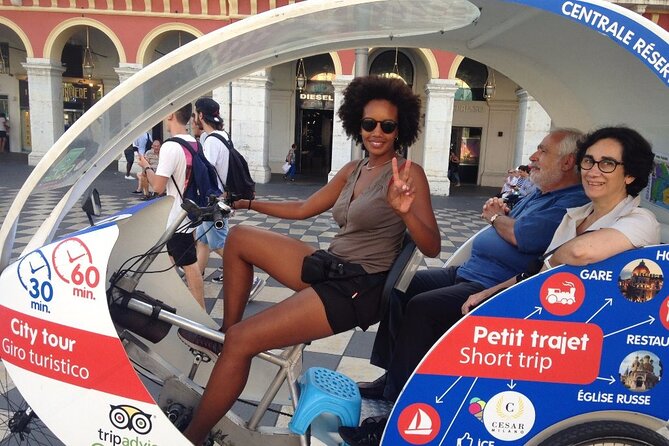 Private tour guide of Nice in electric taxibikes - Saleya flower market and the old salt-warehouse story