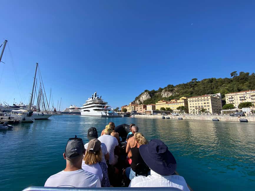 Sea excursion - Monaco from Nice - Arriving at Monaco: Rock of Monaco and the Port Hercule approach